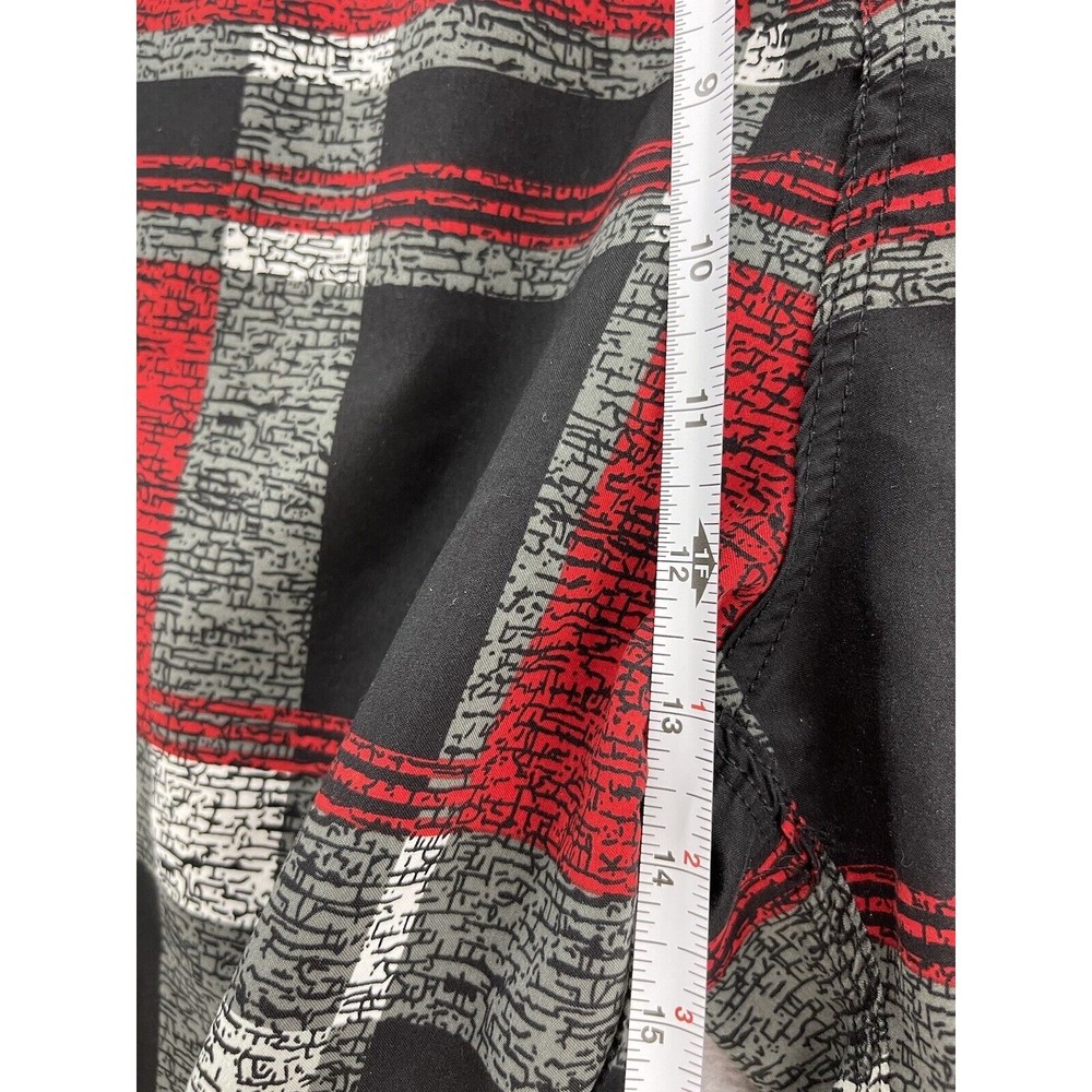 Maui and Sons Men's Board Shorts Red Black Check Size Small - Picture 8 of 10